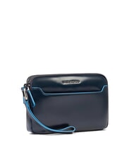 PIQUADRO BLUE SQUARE Men's leather clutch bag blue - Tablet holder& Organizer - 2