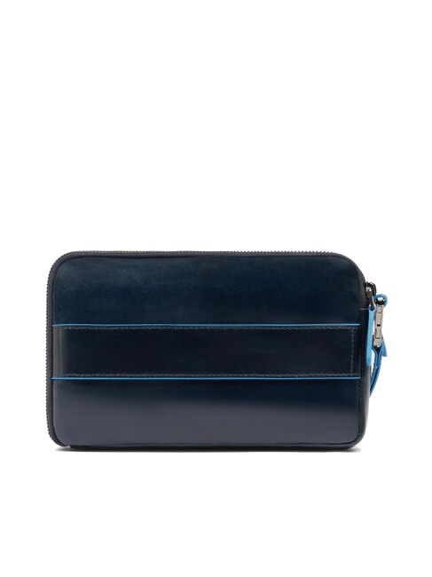 BLUE SQUARE Men's leather clutch bag blue - Tablet holder& Organizer