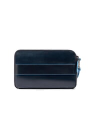 PIQUADRO BLUE SQUARE Men's leather clutch bag blue - Tablet holder& Organizer - 3