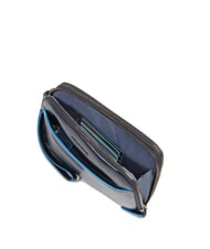 PIQUADRO BLUE SQUARE Men's leather clutch bag blue - Tablet holder& Organizer - 4