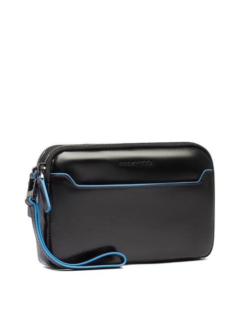 BLUE SQUARE Men's leather clutch bag Black - Tablet holder& Organizer