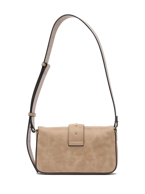 LOVE ONE MINI Mini shoulder bag, in leather beige-smoky gray-antique gold - Women’s Bags