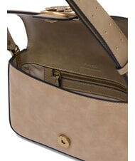 PINKO LOVE ONE MINI Mini shoulder bag, in leather beige-smoky gray-antique gold - Women’s Bags - 5