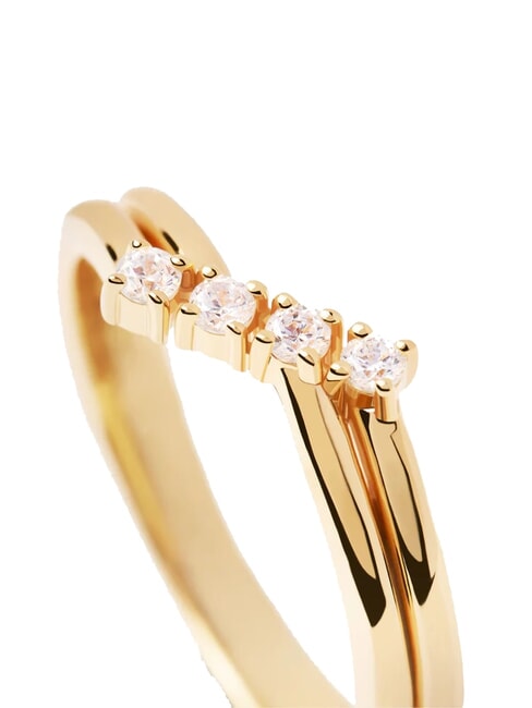 THE NEW ESSENTIALS ANNA Gold Plated Zirconia Ring gold - Rings