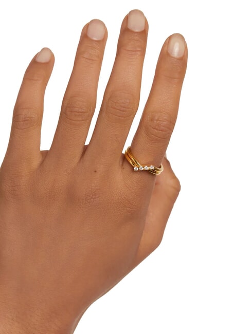 THE NEW ESSENTIALS ANNA Gold Plated Zirconia Ring gold - Rings