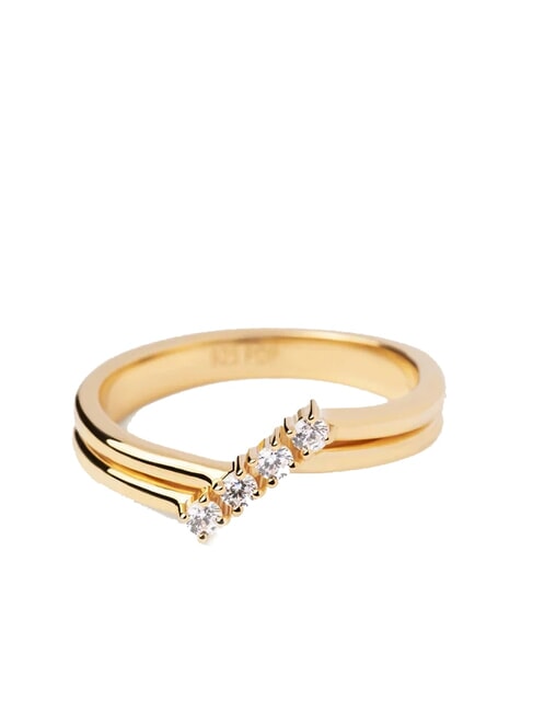 THE NEW ESSENTIALS ANNA Gold Plated Zirconia Ring gold - Rings