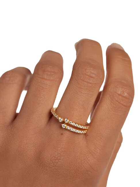 THE NEW ESSENTIALS SISI Gold Plated Zirconia Ring gold - Rings