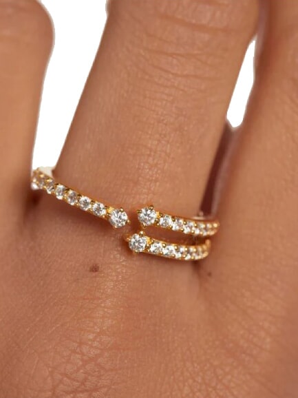 THE NEW ESSENTIALS SISI Gold Plated Zirconia Ring gold - Rings