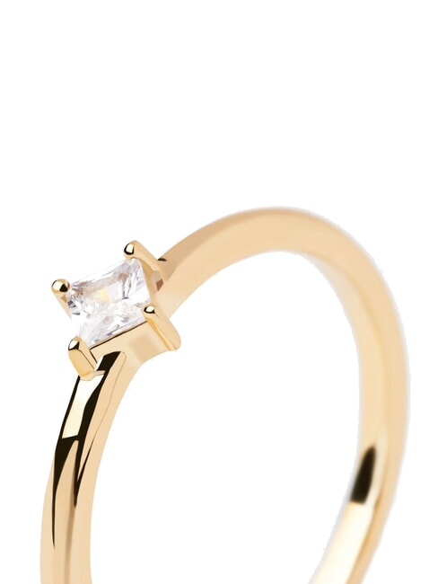 THE NEW ESSENTIALS OBI Solitaire ring with zirconia gold - Rings