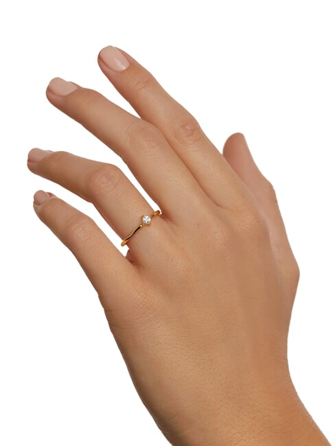 THE NEW ESSENTIALS OBI Solitaire ring with zirconia gold - Rings
