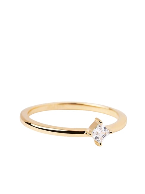 THE NEW ESSENTIALS OBI Solitaire ring with zirconia gold - Rings