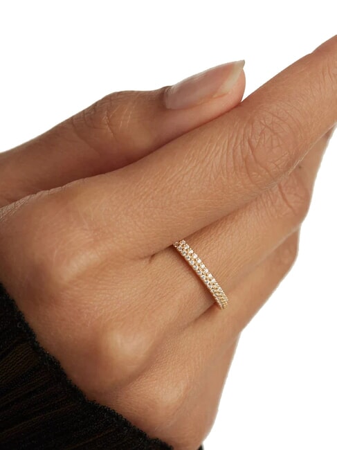 THE NEW ESSENTIALS TIARA Gold Plated Zirconia Ring gold - Rings