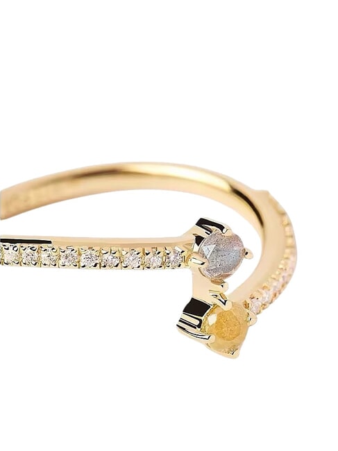 JUNO Gold plated stone ring gold - Rings