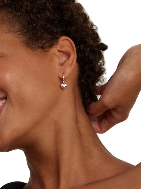 L'ABSOLU ENGRAVE ME Rhodium plated silver earrings silver - Earrings