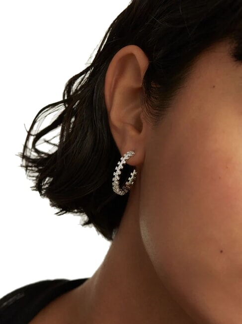 THE NEW ESSENTIALS CROWN Silver earrings with zirconia silver - Earrings