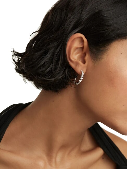 THE NEW ESSENTIALS CROWN Silver earrings with zirconia silver - Earrings