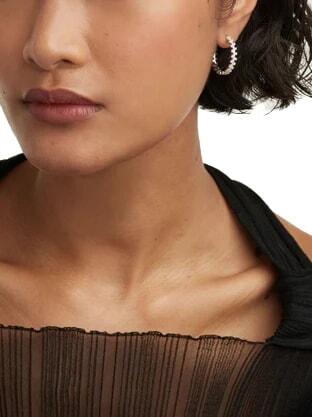 THE NEW ESSENTIALS CROWN Silver earrings with zirconia silver - Earrings