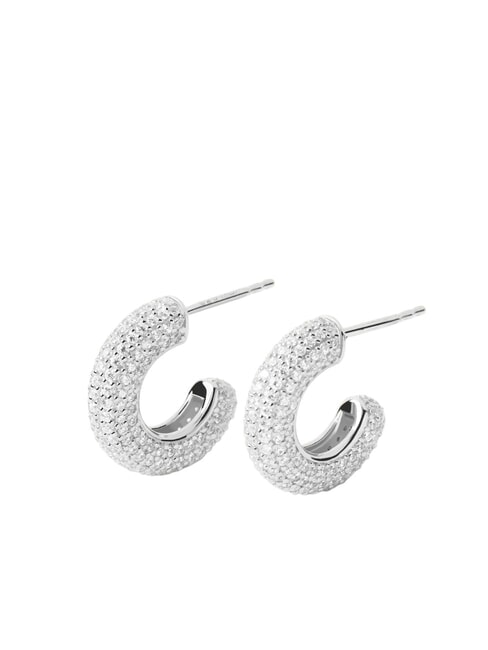 THE NEW ESSENTIALS KING Domed hoop earrings silver - Earrings