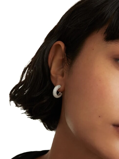 THE NEW ESSENTIALS KING Domed hoop earrings silver - Earrings