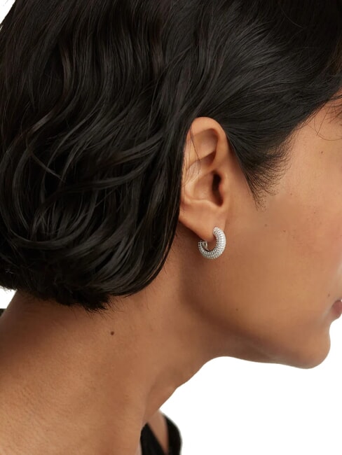 THE NEW ESSENTIALS KING Domed hoop earrings silver - Earrings