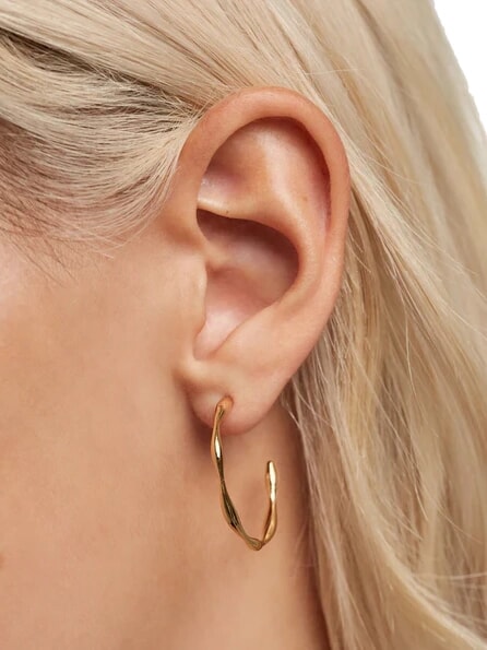 FIVE VANILLA Gold Plated Hoop Earrings gold - Earrings