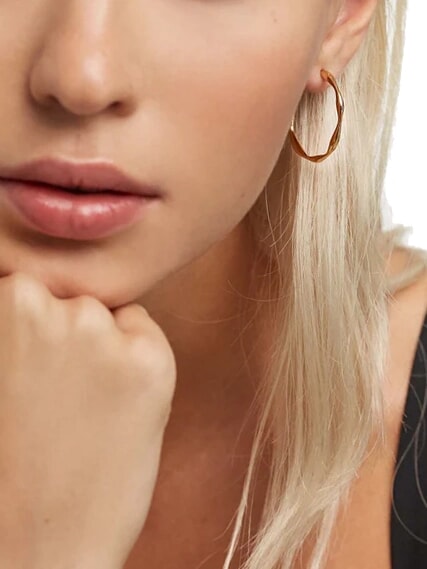 FIVE VANILLA Gold Plated Hoop Earrings gold - Earrings
