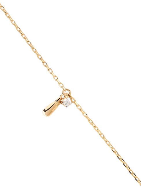 THE NEW ESSENTIALS KIRA Chain bracelet with round zirconia and drop pendant gold - Bracelets