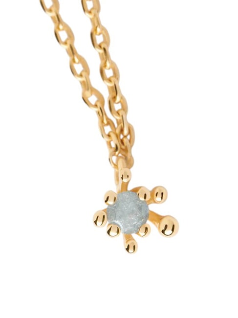 COLOR GREY FLEUR Pendant necklace with zirconia and claws gold - Necklaces