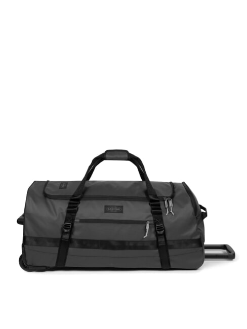 DUFFEL PACK WHEEL M Medium water-repellent duffel bag trolley tarp black2 - Semi-rigid Trolley Cases