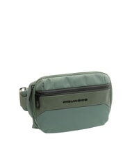 PIQUADRO CAMPIONARIO - GIO Leather and fabric bum bag GREEN - Hip pouches - 3