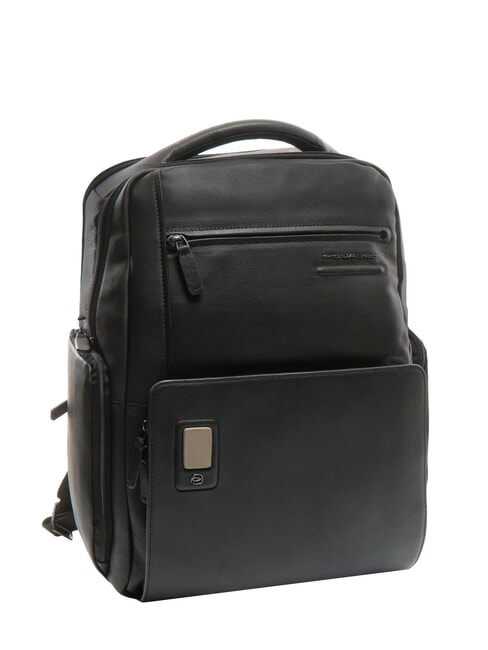 AKRON Leather backpack for 15.6" laptop Black - Laptop backpacks