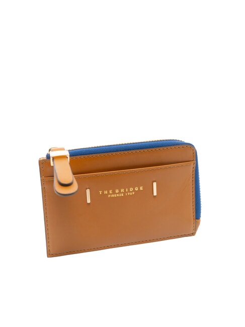 CHIARA  Flat leather wallet Cognac / Gold - Women’s Wallets