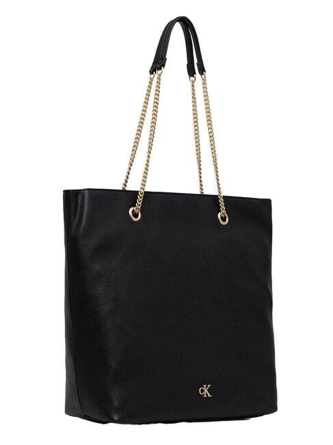 CKJ MINIMAL MONOGRAM Chain Handle Shopping Bag on black - Women’s Bags