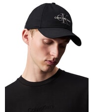 CALVIN KLEIN CKJ MONO LOGO Cotton baseball cap on black - Hats - 3