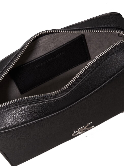 CKJ MINIMAL MONOGRAM Camera case shoulder bag on black - Women’s Bags
