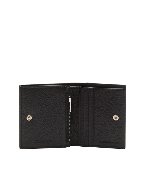 CK LEATHER Vertical leather wallet on black - Men’s Wallets