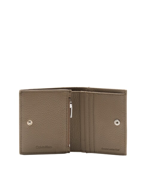CK LEATHER Vertical leather wallet taupe - Men’s Wallets