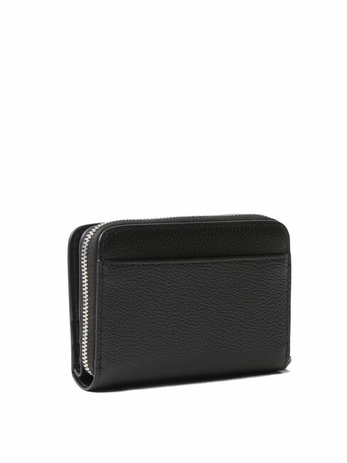CKJ MINIMAL MONOGRAM Medium Leather Wallet on black - Women’s Wallets