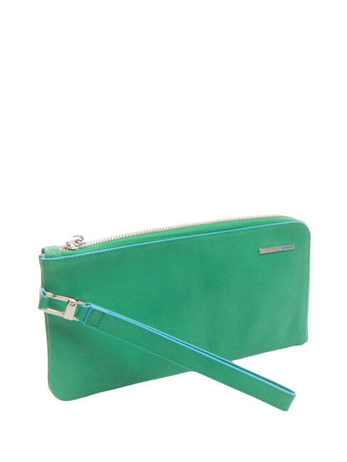 CAMPIONARIO -  BLUE SQUARE Leather clutch with cuff green/bluesquare - Women&rsquo;s Bags