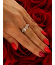 GUESS LOVELY Ring with enameled hearts and zircons yellow gold/lilac - Rings - 3