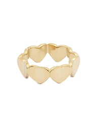 GUESS LOVELY Ring with enameled hearts and zircons ylw gold/turquoise - Rings - 2