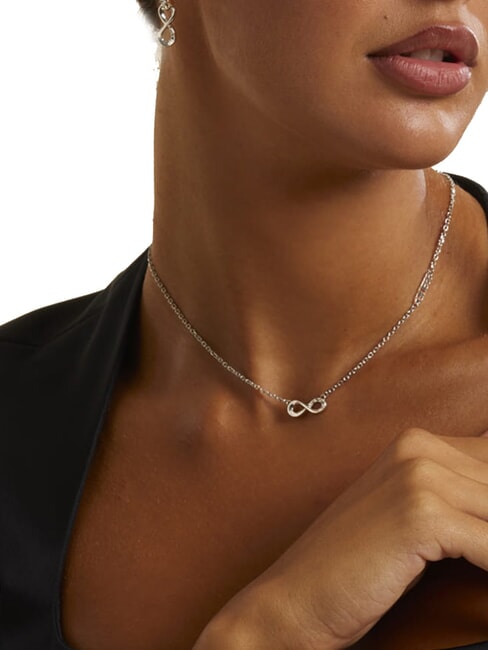ENDLESS DREAM Infinity Charm Necklace with Zirconia SILVER - Necklaces