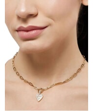 GUESS LOVE ME TENDER Necklace with heart and zirconia yellow gold - Necklaces - 3