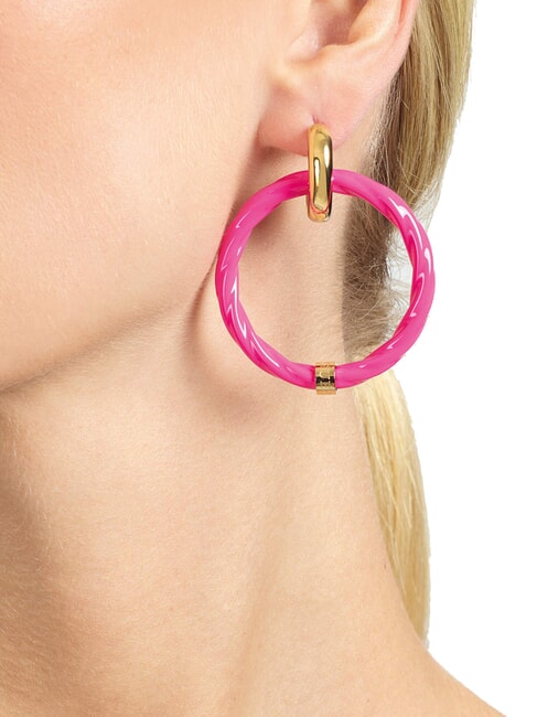 LET S GET LOUD Large Torchon Hoop Earrings gold - Earrings