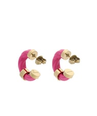 GUESS LET S GET LOUD Enamelled Torchon Hoop Earrings gold - Earrings - 3