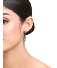 GUESS ALL YOU NEED IS LOVE Heart earrings with logo SILVER - Earrings - 2