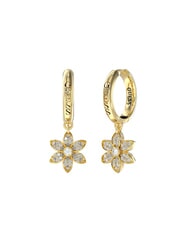 GUESS WHITE LOTUS Hoop earrings with flower charms - Earrings