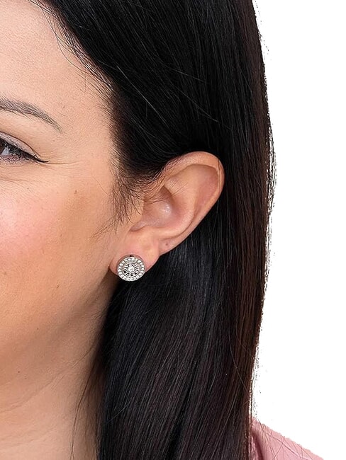LOVE Circular earrings with zirconia SILVER - Earrings