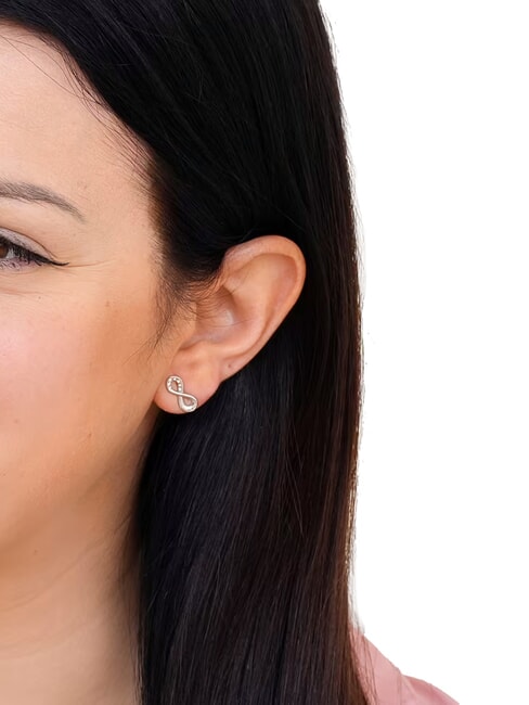 ENDLESS DREAM Infinity symbol earrings with zirconia SILVER - Earrings