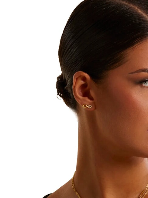 ENDLESS DREAM Infinity symbol earrings with zirconia yellow gold - Earrings